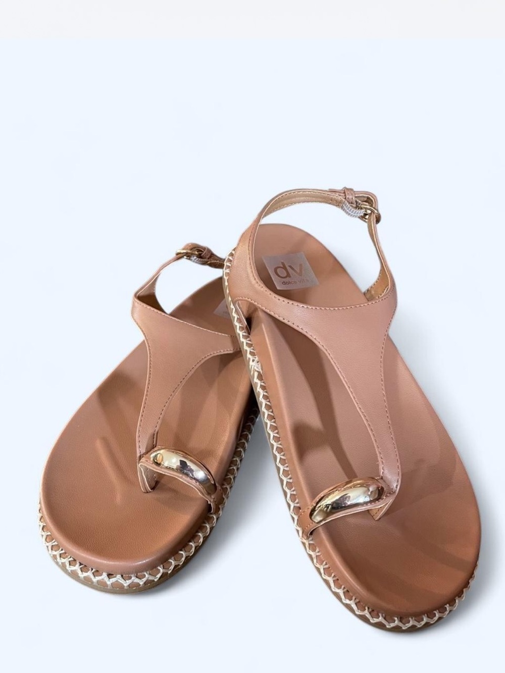 DV by Dolce Vita Blush Rose Gold-Tone Toe-Ring Slingback Sandals
